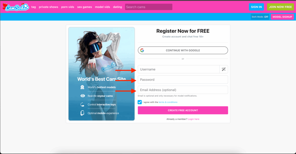 アカウント作成