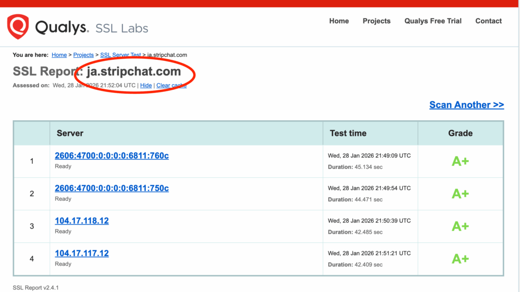 SSL Serber Test結果