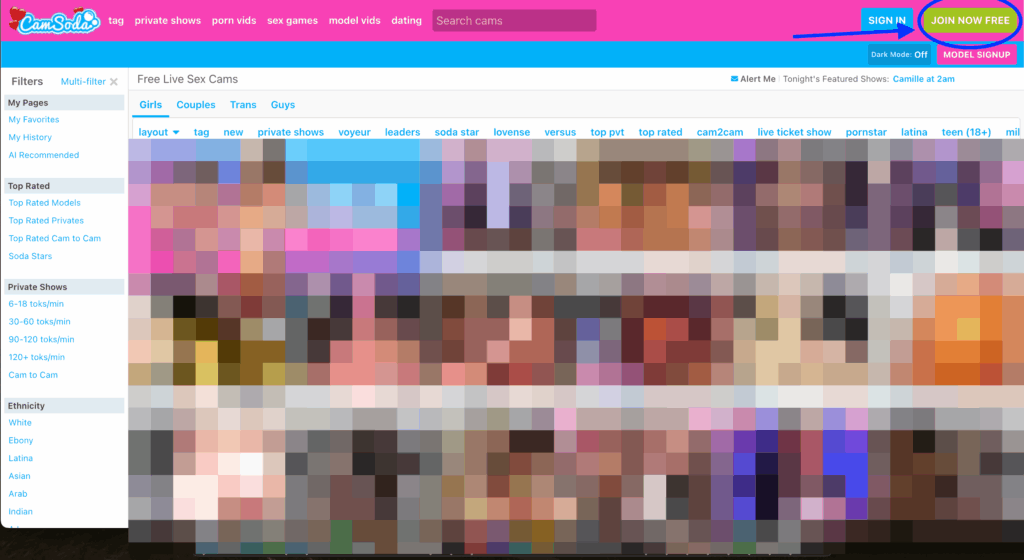 Camsoda公式サイト