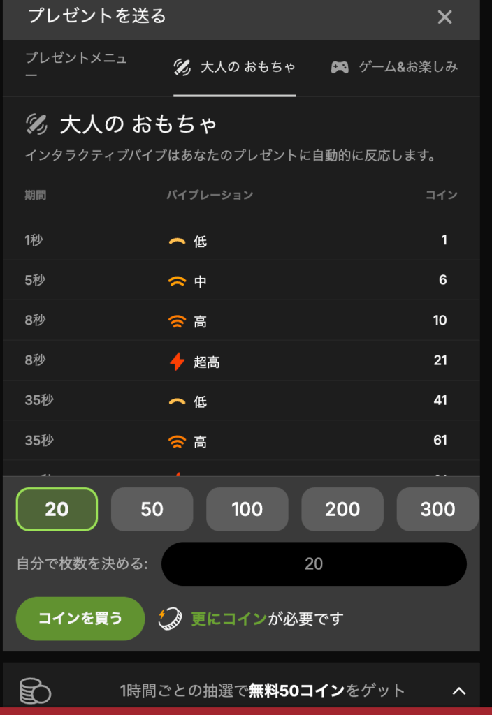 プレゼント内容