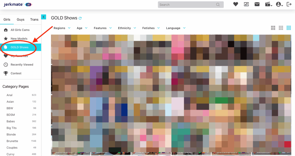 Jerkmateのユーザー画面