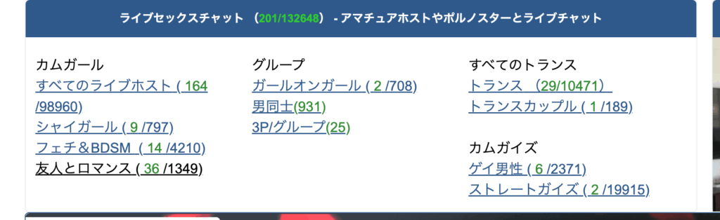 ライブチャットのタグ一覧