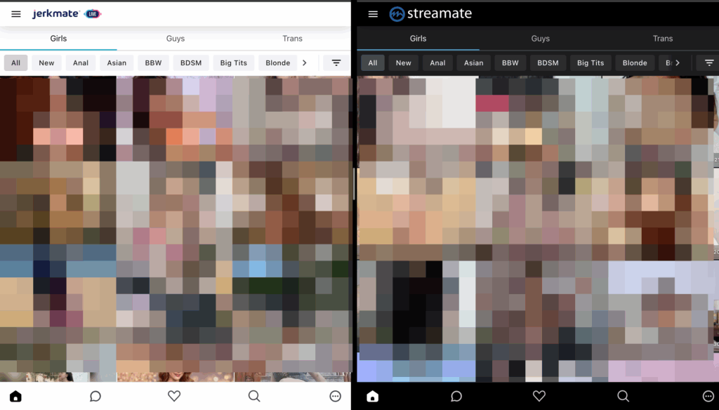 JerkmateとStreamate公式サイト