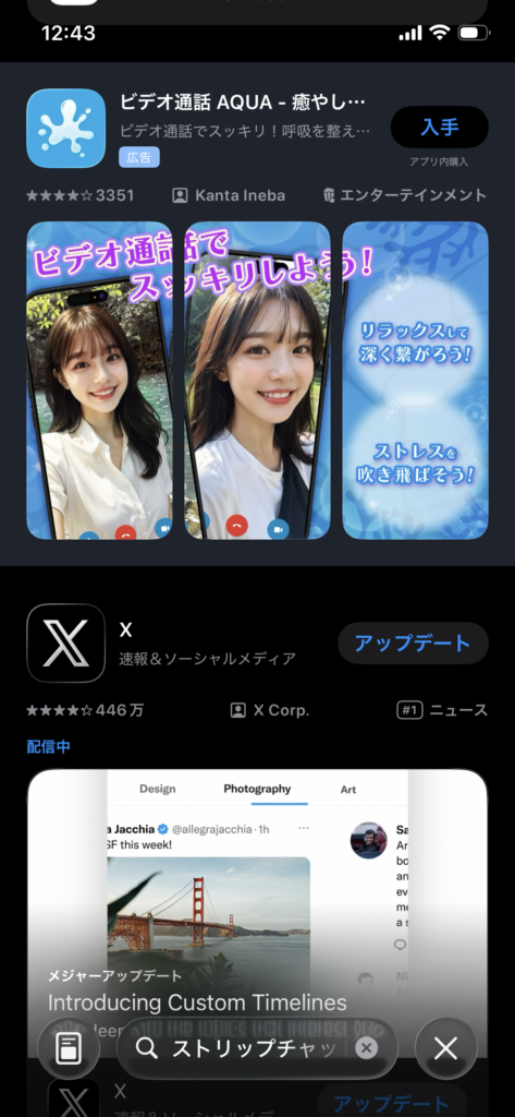 App Storeでの検索画面