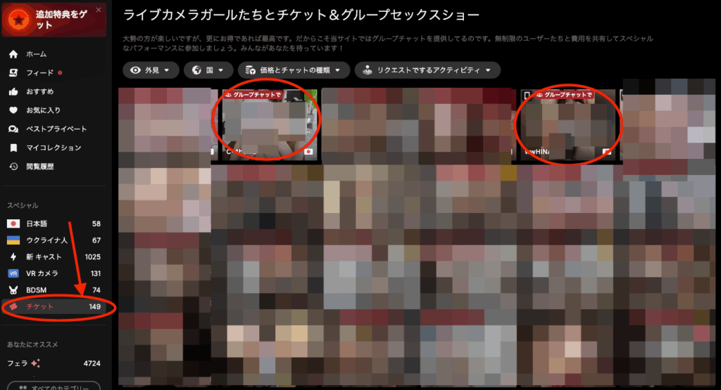 Stripchatユーザー画面