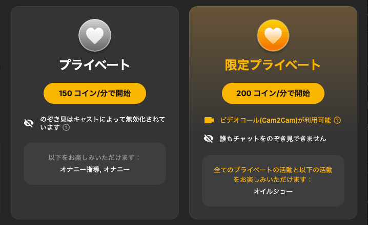 プライベートチャット